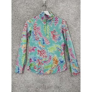 IBKUL Nessa Polo Top Long Sleeve Seafoam Size XS Womens Golf Shirt UPF 50